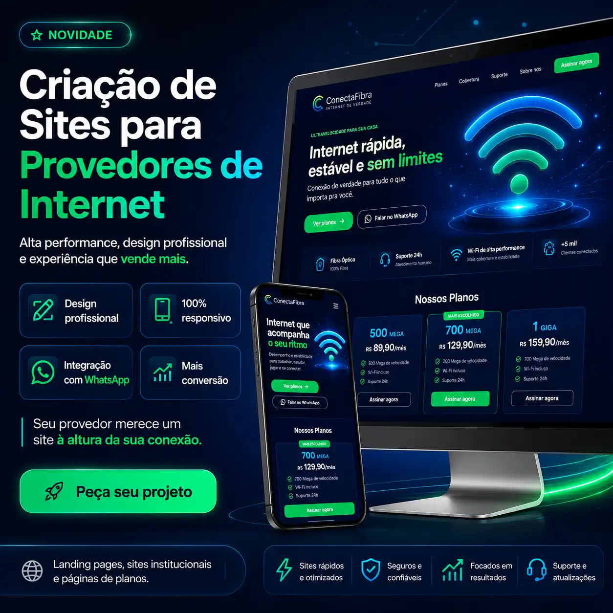 Sites para provedores telecom